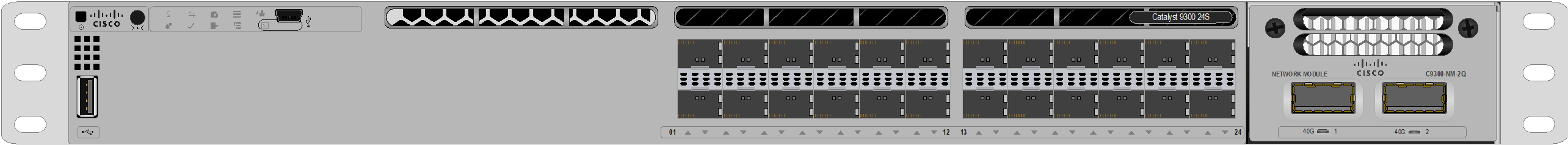 Cisco Catalyst C9300-24S-A 공식 모델 외형