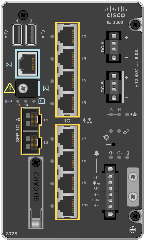 Cisco Catalyst IE-3300-8T2S-A 공식 모델 외형