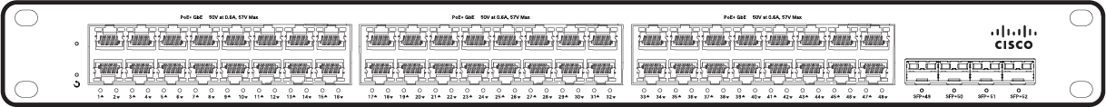 Cisco Meraki MS150-48FP-4X 공식 모델 외형