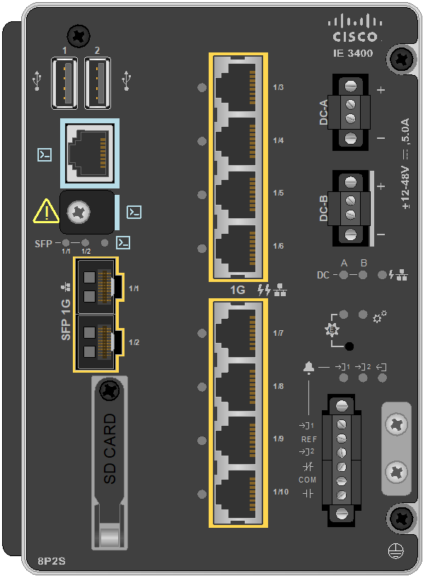 Cisco Catalyst IE-3400-8P2S-A 공식 모델 외형