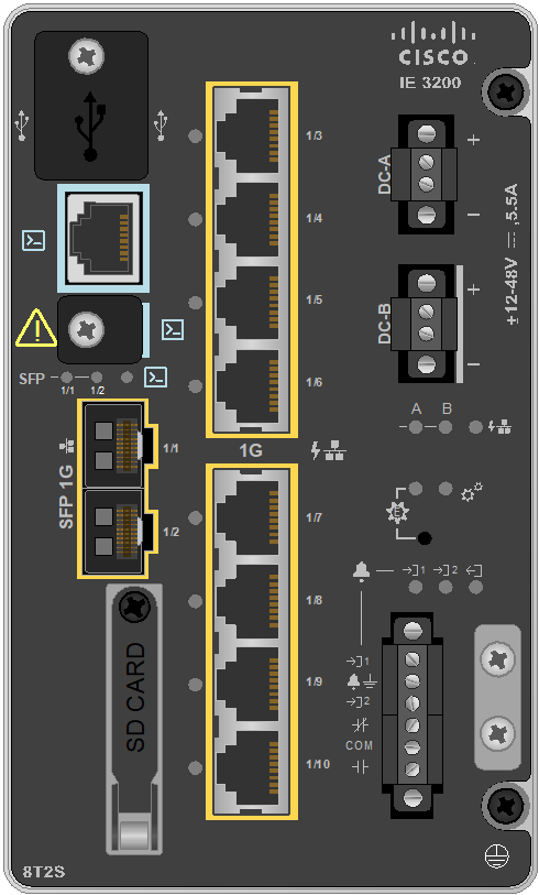Cisco Catalyst IE-3200-8T2S-E 공식 모델 외형