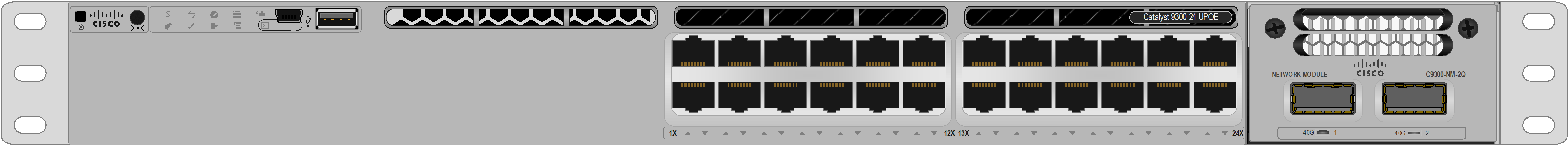 Cisco Catalyst C9300-24U-A 공식 모델 외형