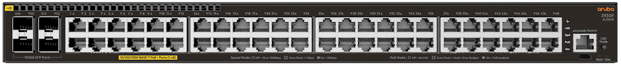 HPE Aruba Networking 2930F 24G PoE+ 4SFP+ Switch 공식 모델 외형