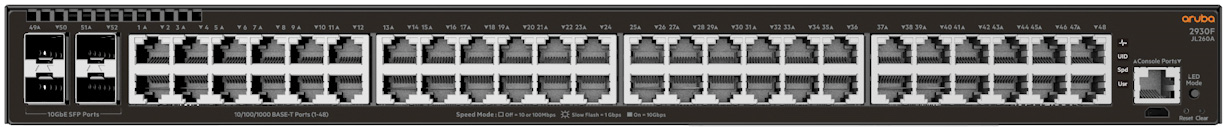 HPE Aruba Networking 2930F 48G PoE+ 4SFP+ 740W Switch 공식 모델 외형
