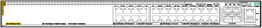 HPE Aruba Networking CX 6300M 24-port HPE Smart Rate 1/2.5/5GbE Class 6 PoE and 4-port SFP56 Switch 공식 모델 외형