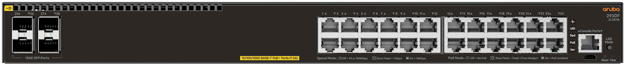 HPE Aruba Networking 2930F 48G PoE+ 4SFP Switch 공식 모델 외형