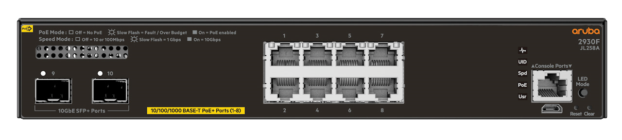HPE Aruba Networking 2930F 24G 4SFP Switch 공식 모델 외형