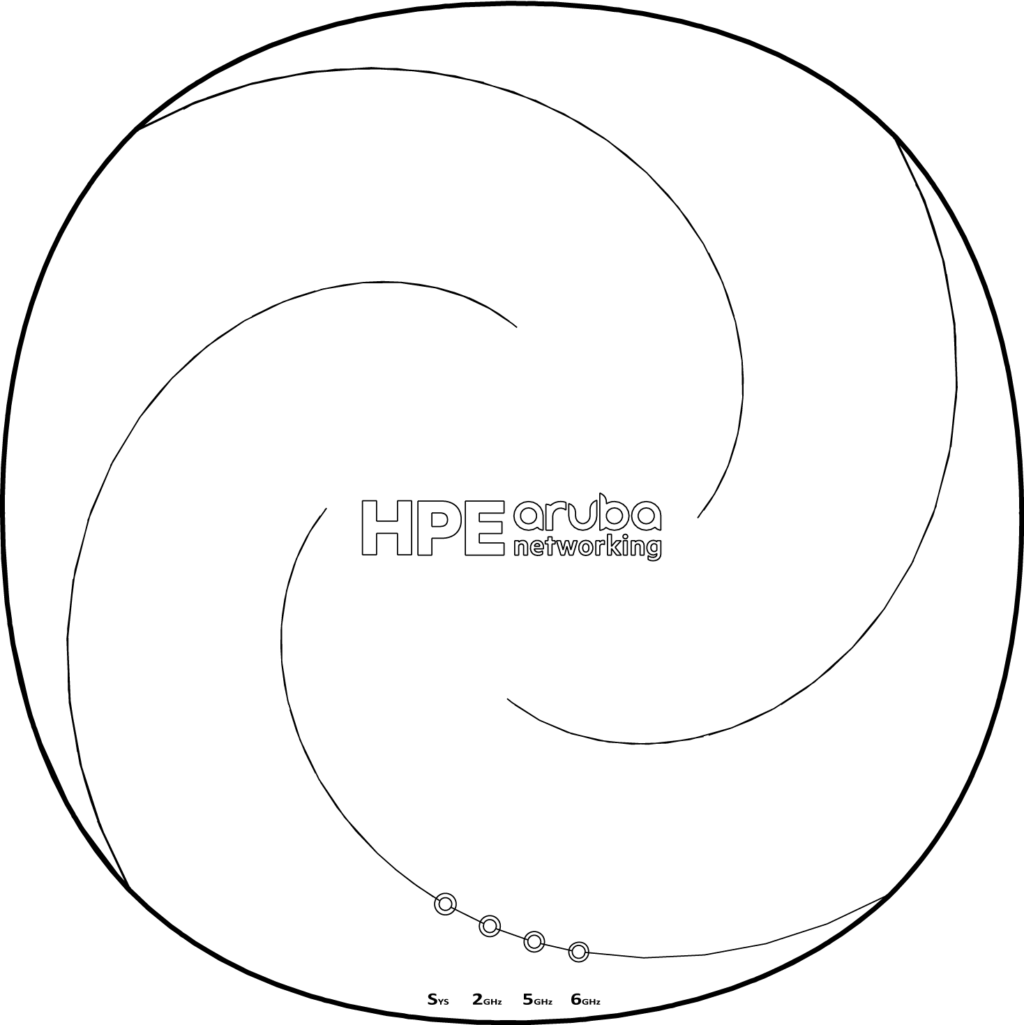 HPE Aruba Networking AP-635 (EG) Tri-radio 2x2:2 802.11ax Wi-Fi 6E Internal Antennas Campus AP 공식 모델 외형