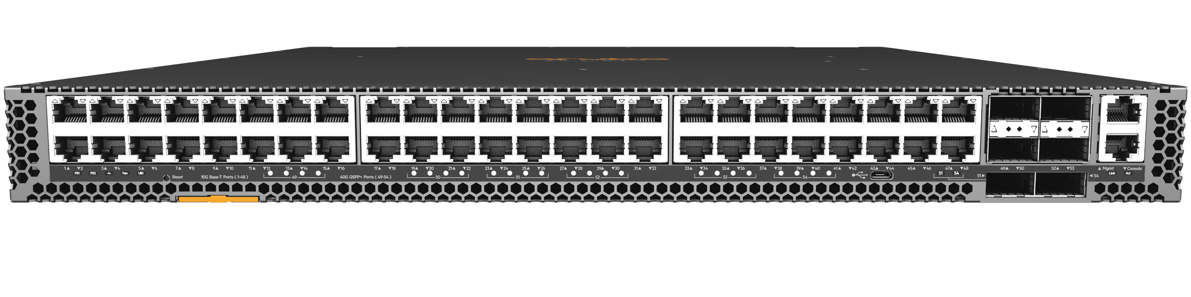 HPE Aruba Networking 8320 48p 1G/10GBASE‑T and 6p 40G QSFP+ with X472 5 Fans 2 Power Supply Switch Bundle 공식 모델 외형