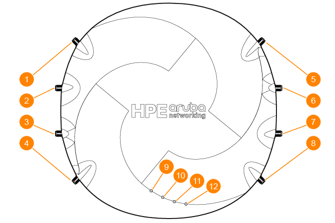 HPE Aruba Networking AP-654-RW Tri-radio 4x4:4 Wi-Fi 6E External Antennas Campus AP 공식 모델 외형