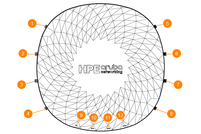 HPE Aruba Networking AP‑754 (EG) Tri‑radio 4x4 Wi‑Fi 7 External Antennas Campus Access Point 공식 모델 외형